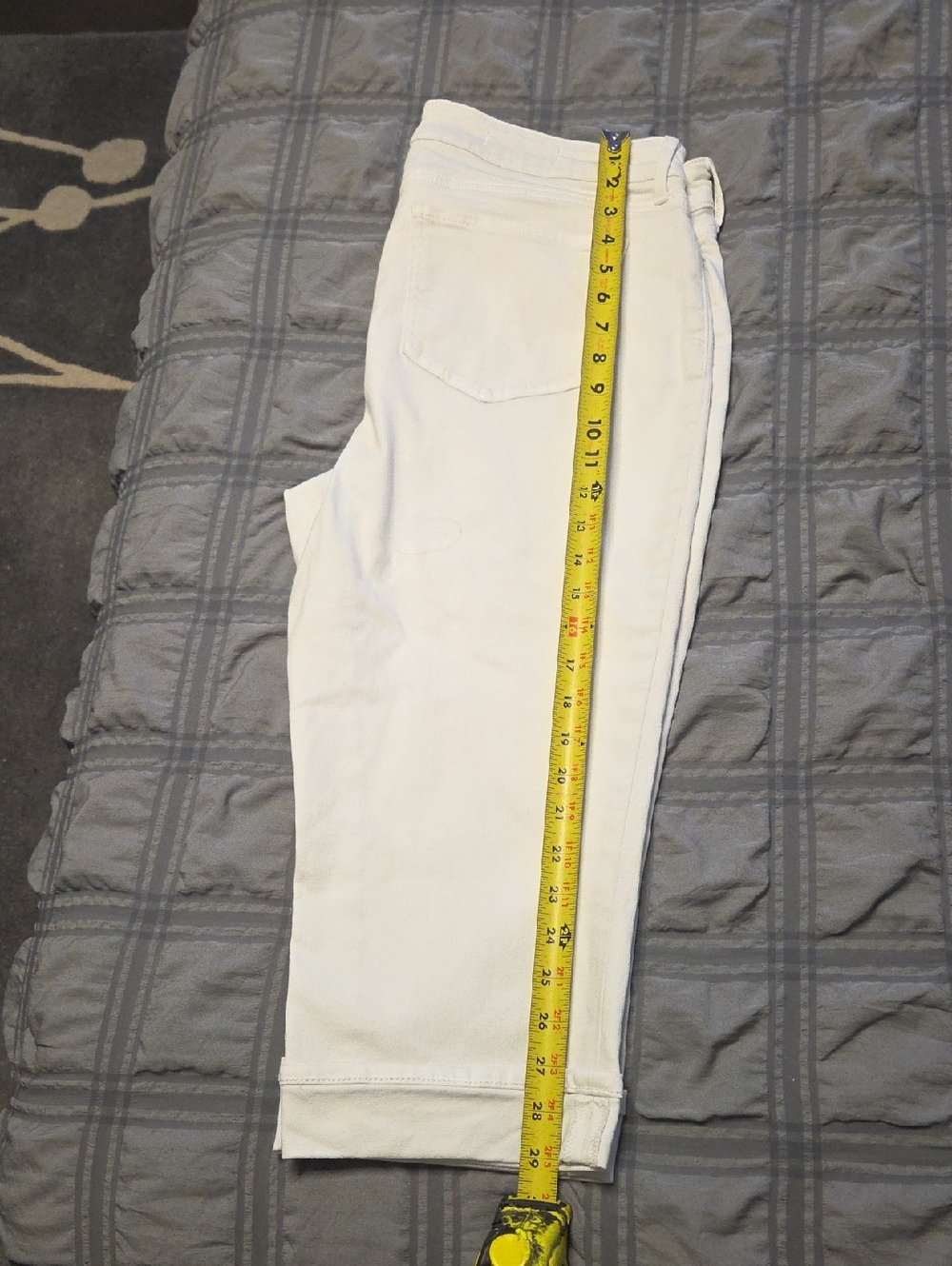 14P NYDJ White Cropped Straight Leg Jeans, Like New! - Picture 3 of 5